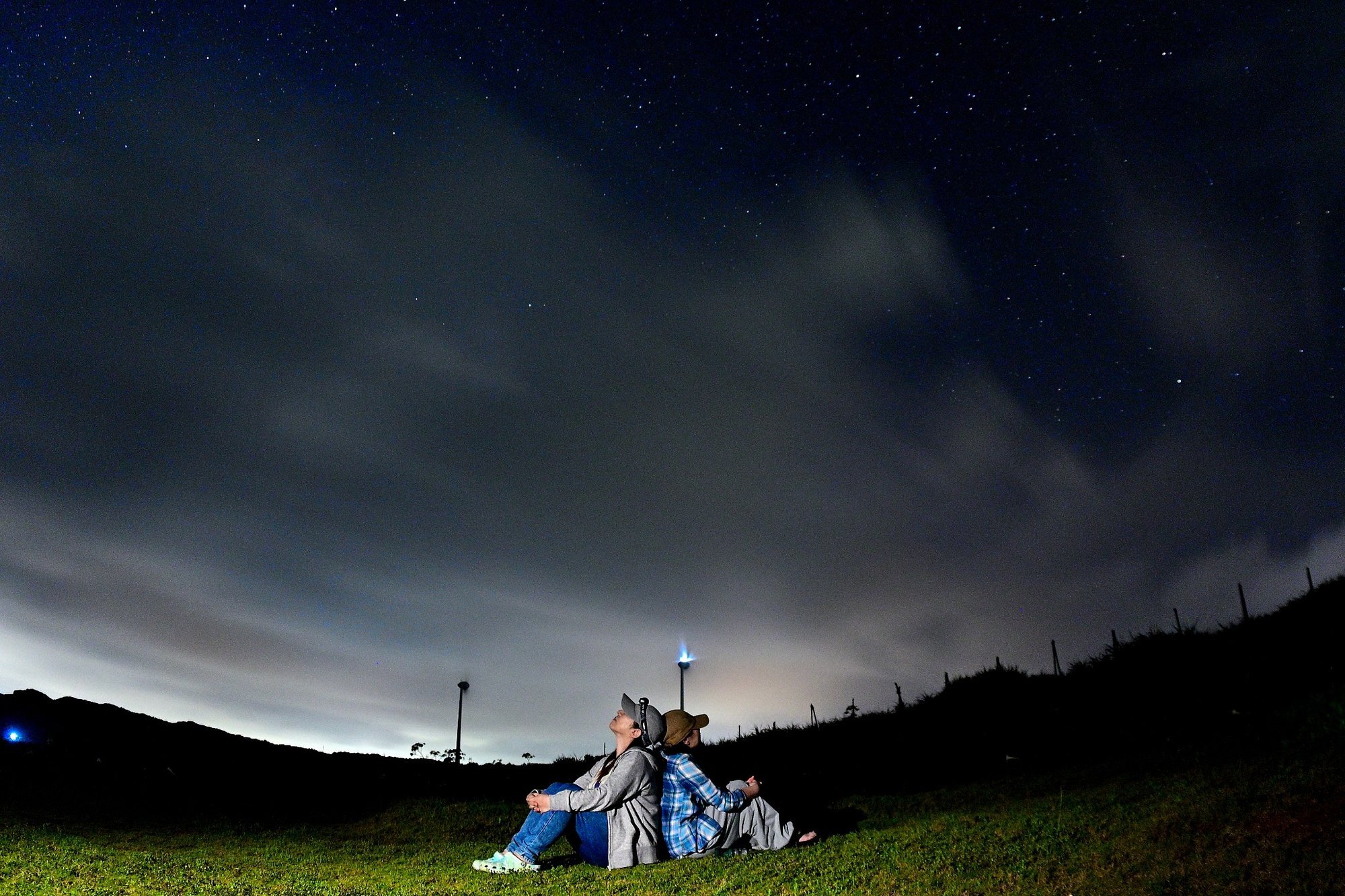 カップルの星空フォト